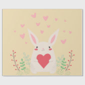 Niedliches Valentin des Kaninchens Geschenkpapier (Flach)