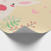 Niedliches Valentin des Kaninchens Geschenkpapier (Ecke)
