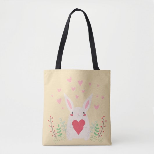 Niedliches Valentin des Kaninchens Tasche (Vorderseite)