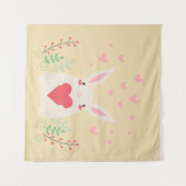Niedliches Valentin des Kaninchens Wandteppich (Vorderseite (Horizontal))