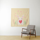 Niedliches Valentin des Kaninchens Wandteppich (Beispiel)