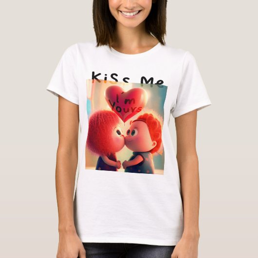 Niedliches Valentin (Kiss Me) T-Shirt (Vorderseite)