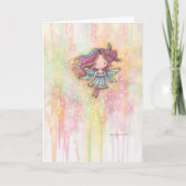 Niedliches Valentine Fairy Wasserfarbenspiel Karte (Vorderseite)
