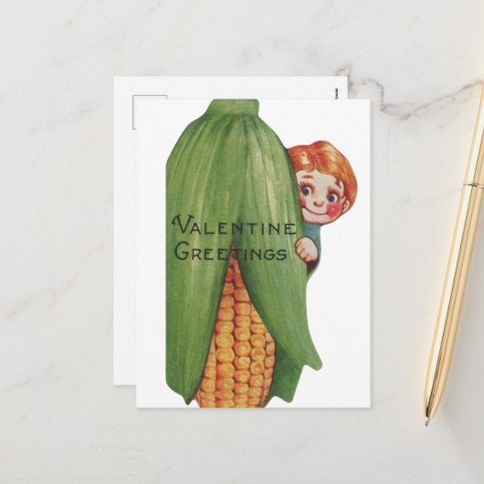 Niedliches Valentine Vintag Feiertagspostkarte (Vorderseite/Rückseite Beispiel)