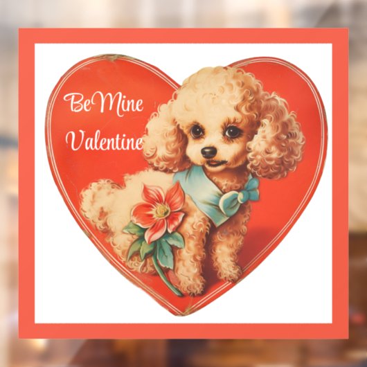 Niedliches Valentine-Welpenfenster Fensteraufkleber (Blatt 2)