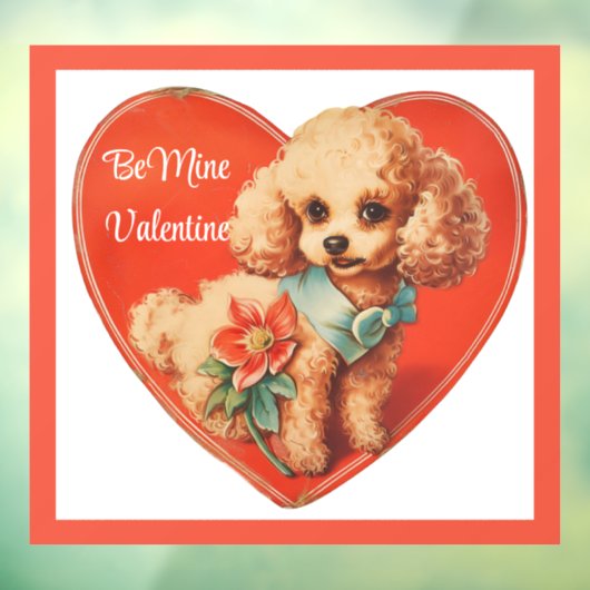 Niedliches Valentine-Welpenfenster Fensteraufkleber (Blatt 3)