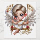 Niedliches Valentiner Weinflaschen-Etikett Weinetikett (Einzelnes Label)