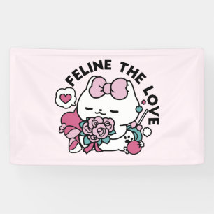 Niedliches Valentinisches Katzendesign - Feline th Banner