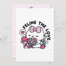 Niedliches Valentinisches Katzendesign - Feline th