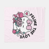 Niedliches Valentinisches Katzendesign - Feline th Fleecedecke (Vorderseite (Horizontal))