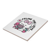 Niedliches Valentinisches Katzendesign - Feline th Fliese (Seite)