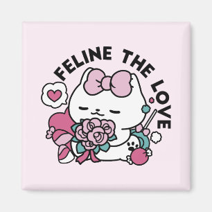 Niedliches Valentinisches Katzendesign - Feline th Magnet