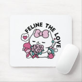 Niedliches Valentinisches Katzendesign - Feline th Mousepad (Mit Mouse)