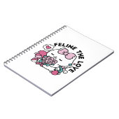 Niedliches Valentinisches Katzendesign - Feline th Notizblock (Linke Seite)
