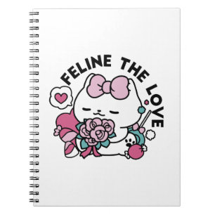 Niedliches Valentinisches Katzendesign - Feline th Notizblock