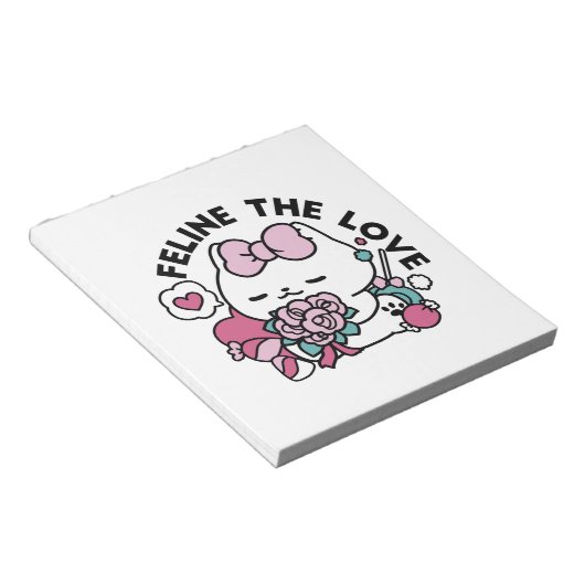 Niedliches Valentinisches Katzendesign - Feline th Notizblock (angewinkelt)
