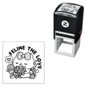 Niedliches Valentinisches Katzendesign - Feline th Permastempel (Beispiel)