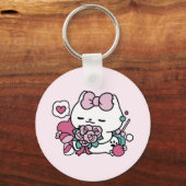 Niedliches Valentinisches Katzendesign - Feline th Schlüsselanhänger (Rückseite)