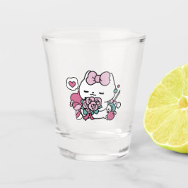 Niedliches Valentinisches Katzendesign - Feline th Schnapsglas
