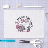 Niedliches Valentinisches Katzendesign - Feline th Seidenpapier (Handwerk)