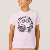 Niedliches Valentinisches Katzendesign - Feline th T-Shirt (Vorderseite)