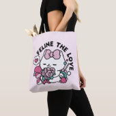 Niedliches Valentinisches Katzendesign - Feline th Tasche (Von Nahem)