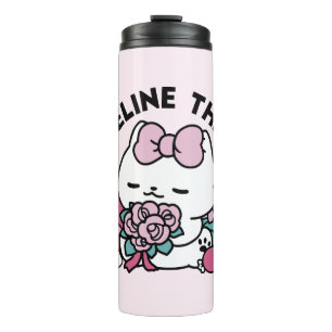 Niedliches Valentinisches Katzendesign - Feline th Thermosbecher
