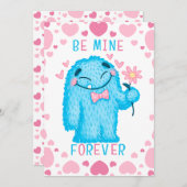 Niedliches Valentinmonster Feiertagskarte (Vorne/Hinten)