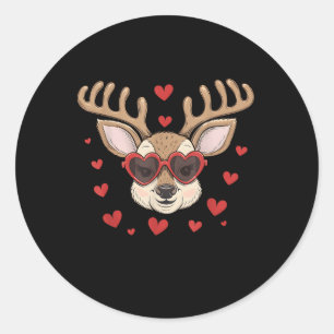 Niedliches Valentinstag Shirt für Paare Runder Aufkleber