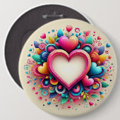 Niedliches Valentintagsherz Button (Vorne & Hinten)