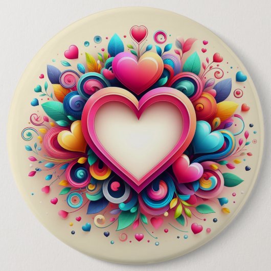 Niedliches Valentintagsherz Button (Vorderseite)