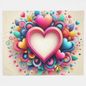 Niedliches Valentintagsherz Fleecedecke (Vorderseite (Horizontal))