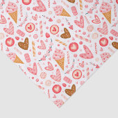 Niedliches Valentintagsherz, Süßigkeiten und Eiscr Seidenpapier (Ausschnitt)