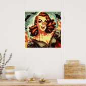 Niedliches Vampire-Button Poster (Küche)