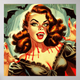 Niedliches Vampire-Button Poster