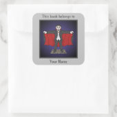 Niedliches Vampire/Dracula-Buchzeichen Quadratischer Aufkleber (Tasche)