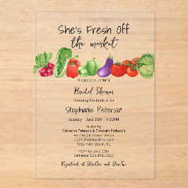 Niedliches Veggies-Brautparty frisch vom Markt Acryleinladungen