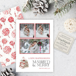 Niedliches Verheiratetes und Merry Red Candy Cane  Feiertagskarte