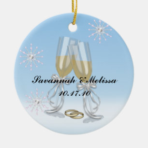 Niedliches verheiratetes; Unser erstes Weihnachten Keramik Ornament