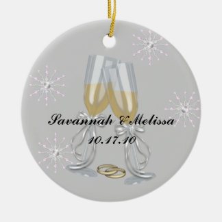 Niedliches verheiratetes; Unser erstes Weihnachten Keramikornament
