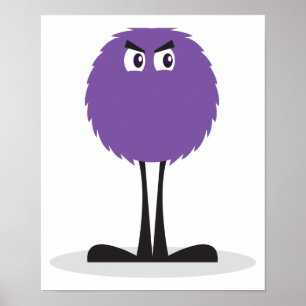 niedliches verschwommenes lila Monster Poster