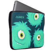 Niedliches verschwommenes Monster Blau Laptopschutzhülle (Vorne Rechts)