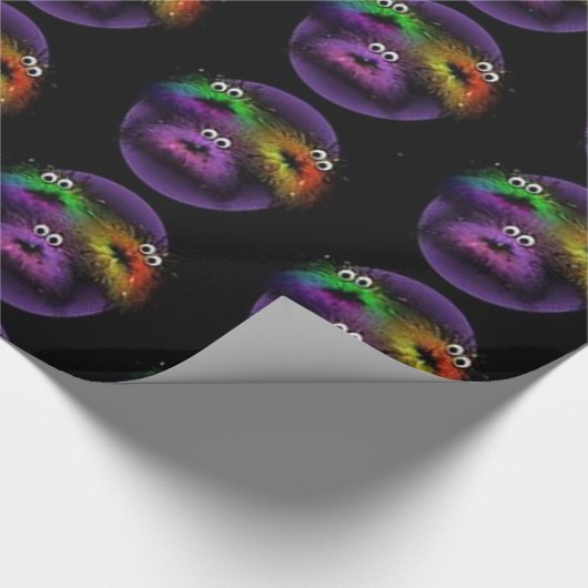 Niedliches, verschwommenes Rainbow Critters Wrappi Geschenkpapier (Ecke)