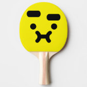 Niedliches, verwirrtes Pouty Face Gelbe Pingpong P Tischtennis Schläger (Vorderseite)
