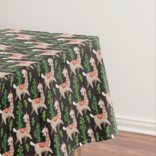 Niedliches verziertes Lama-Muster Tischdecke