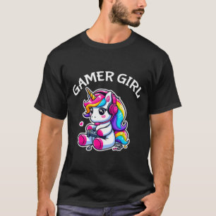 Niedliches Videospiel Gaming Unicorn Gamer Girl 1 T-Shirt