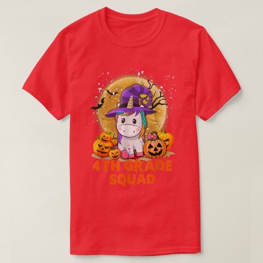 Niedliches Viertklässlerviertel, Einhorn Halloween T-Shirt (Design vorne)