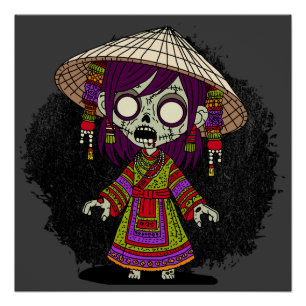Niedliches vietnamesisches Zombie Poster