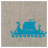 Niedliches Viking Ship Shape Muster Stoff (Nahaufnahme)