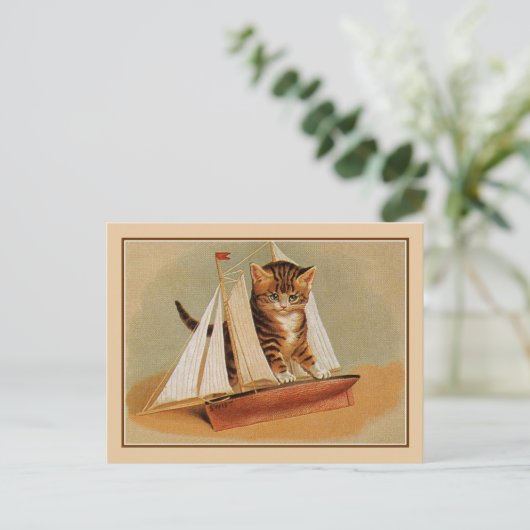 Niedliches Viktorianisches Katzenspielzeug aus Hol Postkarte (Stehend Vorderseite)